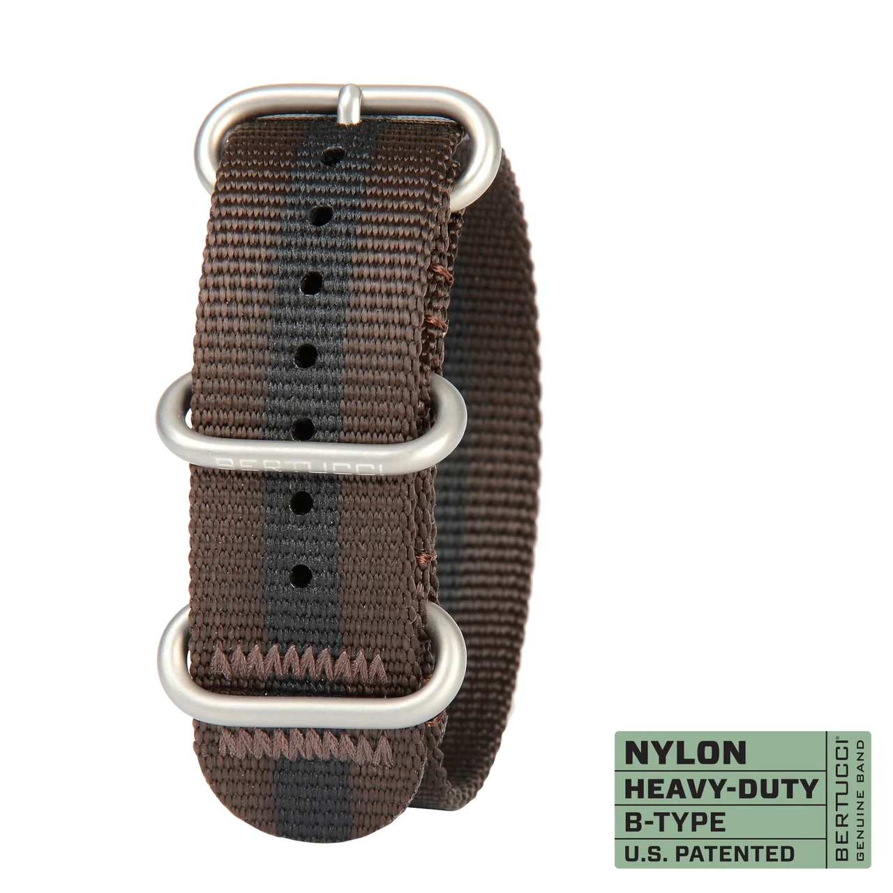 Ремінець нейлоновий bertucci #164 - Field Brown / Black Pro-Stripe™ w/ matte hardware, 7/8" - 22 mm size for A-2, A-3, A-6 & B-1, фото 1