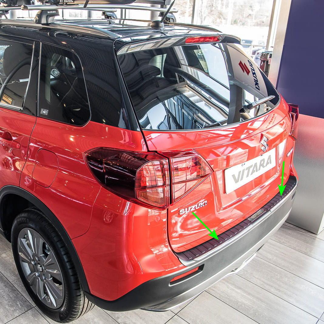 Захисна накладка на задній бампер з ребрами для Suzuki Vitara 2015+