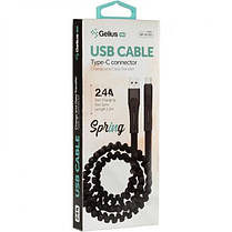 USB кабель Gelius Pro Spring Cable Type-C 2.4 А 1.2 м GP-UC101 Black, фото 6