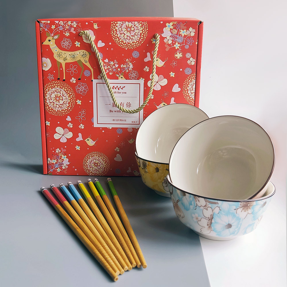 Набір "A gift for You" квіткових піал для рису (4шт)