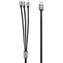 USB кабель Gelius Pro Squid 3in1 MicroUSB/Lightning/Type-C 2.1A 1 м GP-UC102 Black, фото 5