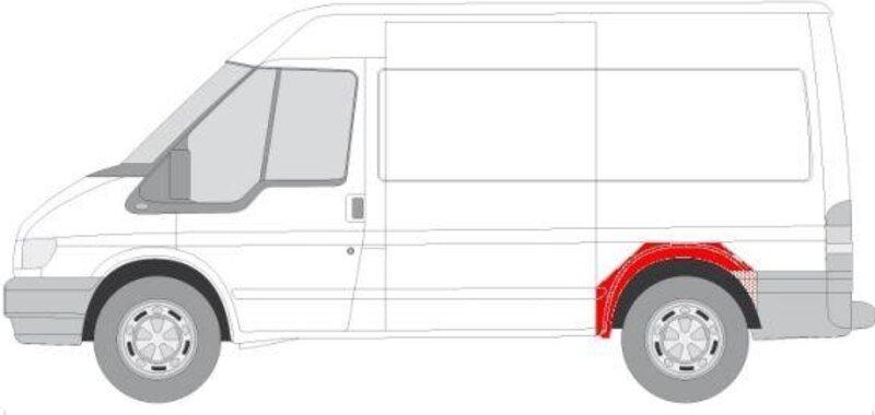 Ремвставка крила заднього лівого (коротка модель) FORD TRANSIT 01.00-08.13 Ремвставка заднього