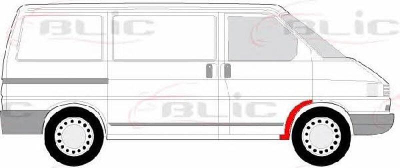 Ремвставка переднього правого крила (задня частина) VW TRANSPORTER 07.90-04.03 Ремонтна панель передньо