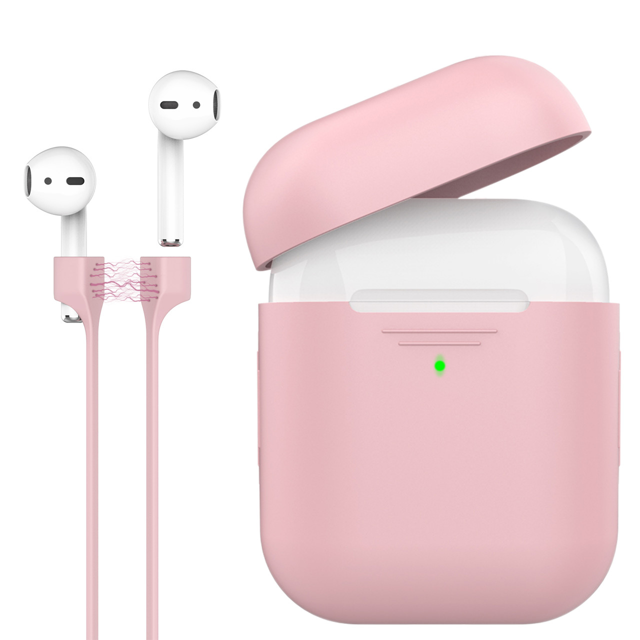 Силіконовий чохол для AirPods Promate PodKit з магнітним ремінцем Pink (Уцінка) (ch_podkit.pink)