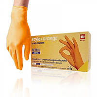Перчатки оранжевые нитриловые неопудренные AMPri Style Orange XS 100шт