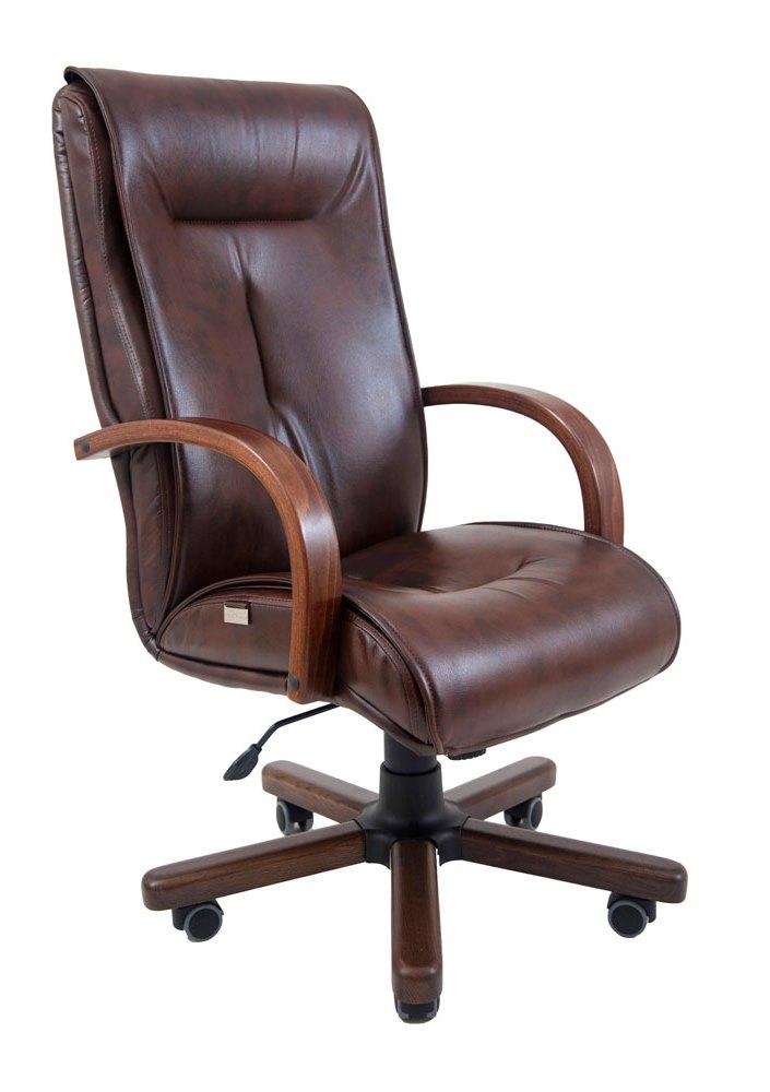 Крісло керівника офісне з підлокітниками та високою спинкою Бостон Boston Комплектація Вуд Richman, фото 1