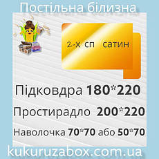 Двоспальні комплекти з простирадлом 200х220 з сатину