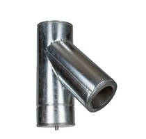 Трійник термо (50 мм) 45° Ф130/230 неірж/оц AiSi321 ⁇ 1,0 мм, фото 1