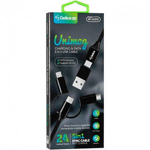 USB кабель Gelius Pro Unimog 5in1 2А 1 м GP-UC510 Black, фото 3