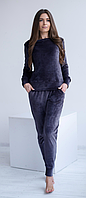 Жіночий Велюровий домашній комплект WIKTORIA 910 колір джинс