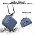 Силиконовий чохол для AirPods Promate GripCase з карабіном Navy Blue (Уценка) (ch_gripcase.navyblue), фото 2