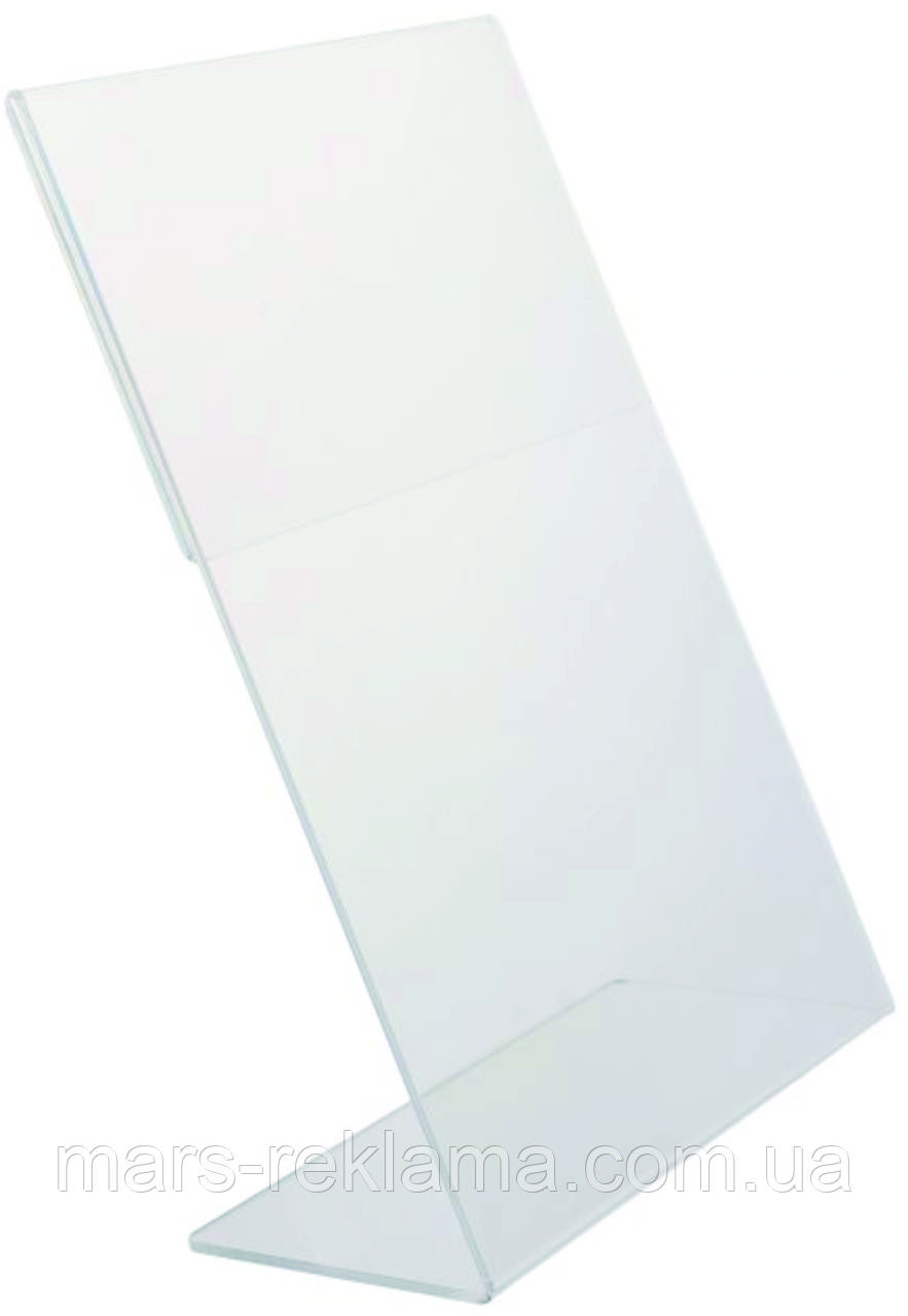 Менюхолдер А4 акриловий, L-образний, фото 1