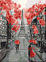 Картина по номерах на дереві "Улиці Парижа" 30*40 см