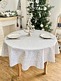 Скатертина кругла двостороння водовідштовхуюча 140 см., Новорічна, фото 5