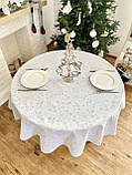 Скатертина кругла двостороння водовідштовхуюча 140 см., Новорічна, фото 7