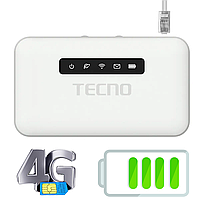 Портативный WiFi роутер с GSM модемом TECNO TR118 4G-LTE | Lifecell, Kyivstar, Vodafone