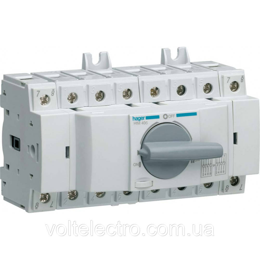 Трипозиційний перемикач модульний I-0-II до 16мм2, 4п 40А