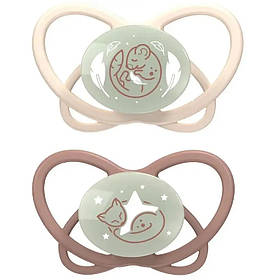Пустушка "Мій метелик НІЧ" Бежевий (силікон) 5 - 18 місяців (2шт. + футляр-стерилізатор) /NIP