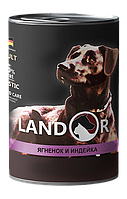 Влажный корм Landor Adult Dog Lamb & Turkey для взрослых собак всех пород с ягненком и индейкой 400 г