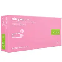 Нітрилові рукавички Mercator Nitrylex Pink, розмір S, 100 шт, Рожеві