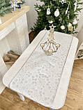 Доріжка на стіл Новорічна двостороння 40x100 см. наперон водовідштовхуючий, фото 2