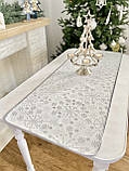 Доріжка на стіл Новорічна двостороння 40x100 см. наперон водовідштовхуючий, фото 5