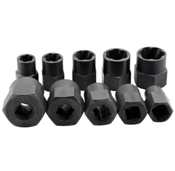 Екстрактори для пошкоджених болтів, гаєк, 9-19м, HSS-сталь, 10 шт, фото 1