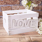 Ящик дерев'яний 3164 з косою планкою love великий