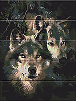Картина по номерах на дереві "Сила вовка" 30*40 см
