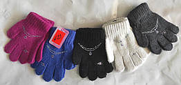 Дитячі в'язані одинарні рукавички (2-5 років) R21-1 шерсть+акрил