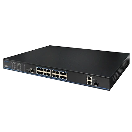 UTP3218TS-PSB 16 портів 10/100 Мбіт/с PoE+ 2 порти Gigabit RJ-45 (1 порт комбінований SFP), фото 1