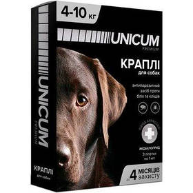 Краплі від бліх та кліщів Unicum Premium для собак 4-10 кг імідаклоприд 10%(Ціна за піпетку)