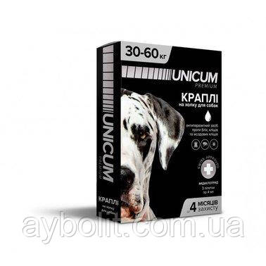 Капли от блох и клещей Unicum Premium для собак 30-60 кг имидаклоприд 10% (Ціна за піпетку)