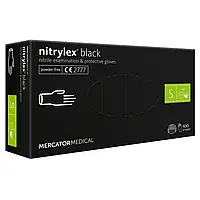 Нитриловые перчатки Mercator Nitrylex Black, размер S, 100 шт, Черные