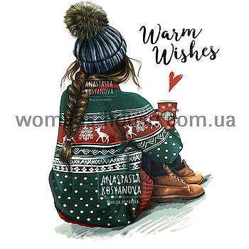Термоаплікація накатний малюнок для тканин Warm Wishes 20/17 см