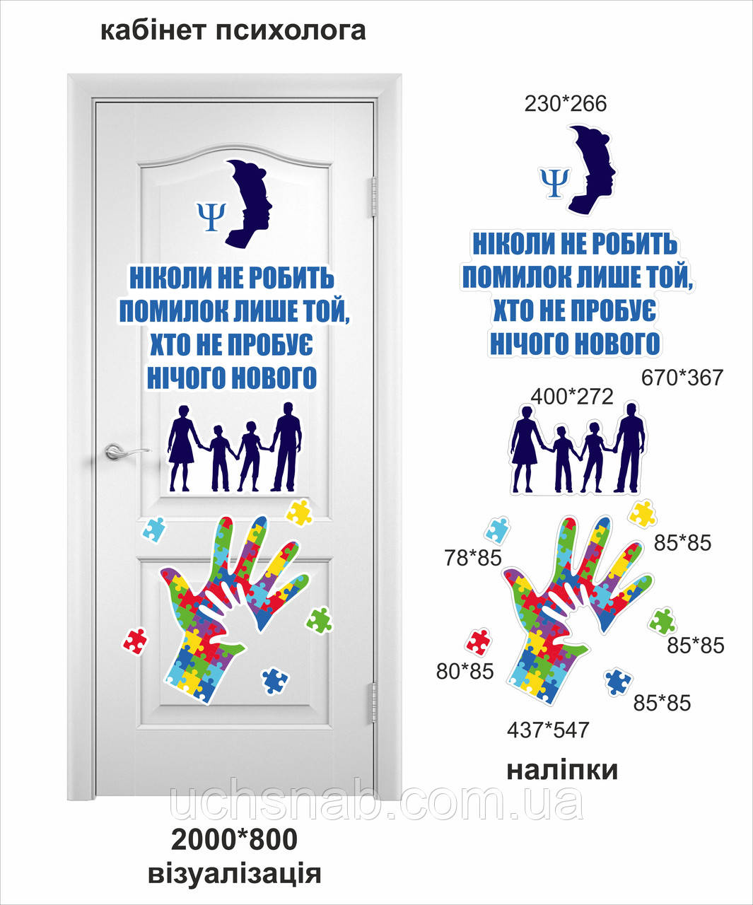 Наклейки на двері в кабінет психології, фото 1
