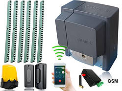 CAME BX-400 Автоматика для відкатних воріт BX704AGS комплект із лампою, фотоелементами, 6 м рейки та gsm-модулем