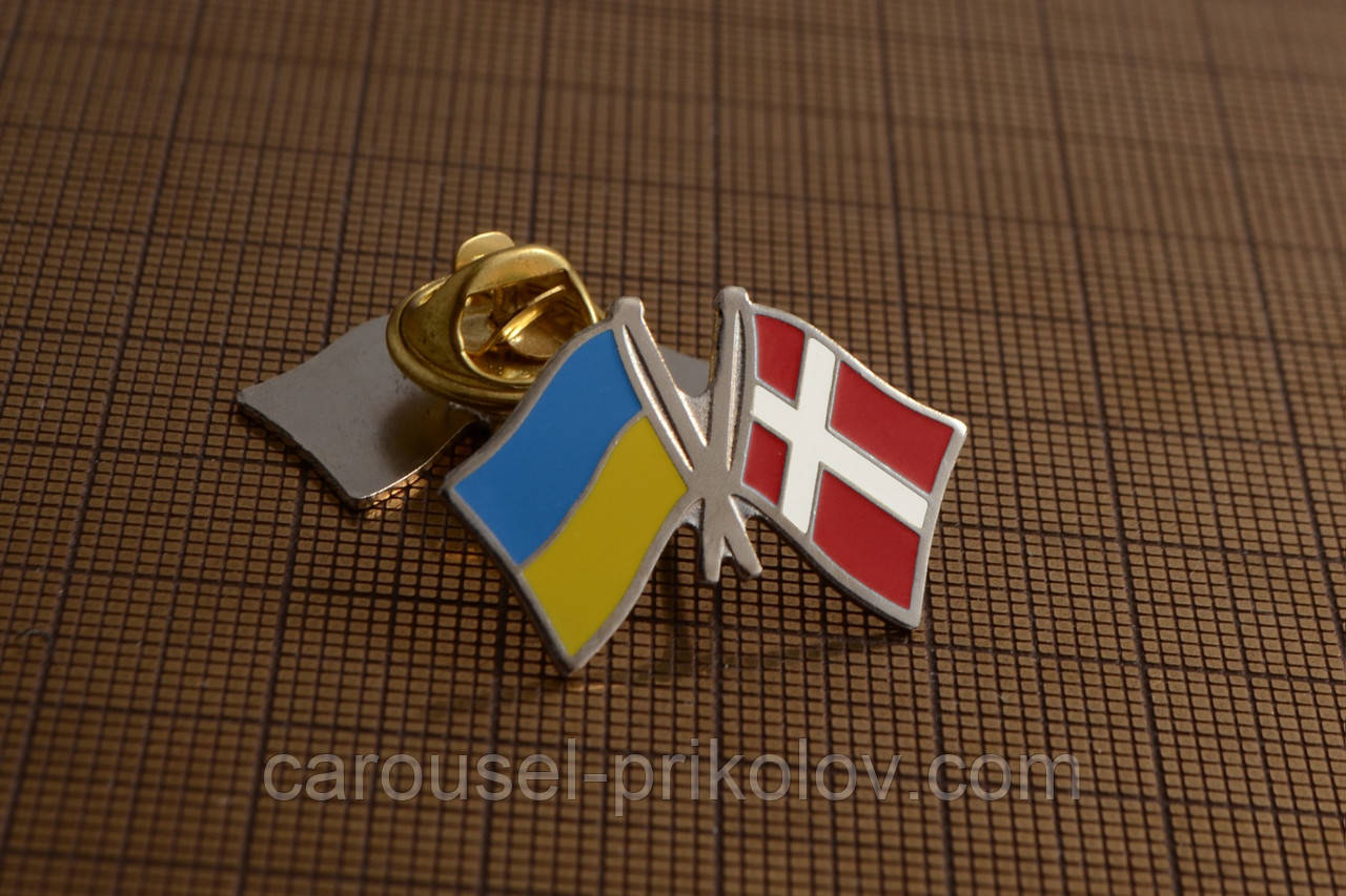 Значок Україна-Данія подвійний