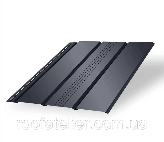 Металевий софіт панель перфорована ЗМ Чорний 9005