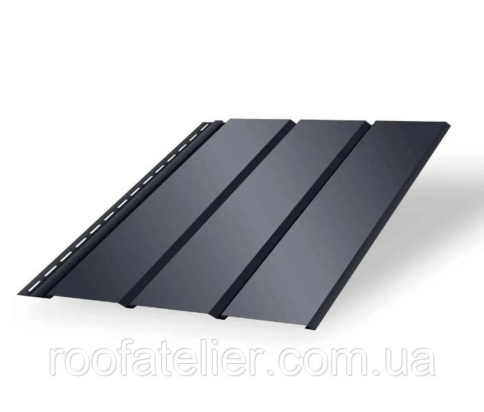 Металевий софіт панель без перфорації ЗМ Чорний 9005