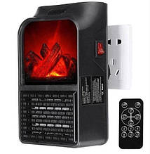 Портативний нагрівач тепловентилятор електрокамін Flame Heater з пультом 1000 Вт Black