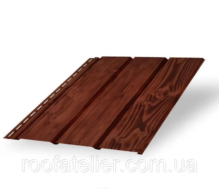 Металевий софіт панель без перфорації ЗМ Темне дерево