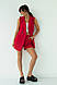 Молодіжний костюм з шортами, червоний, фото 3