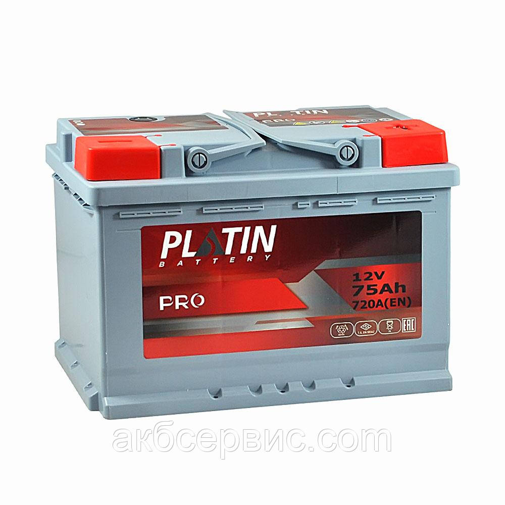 Акумулятор автомобільний PLATIN Pro 6СТ-75 АзE
