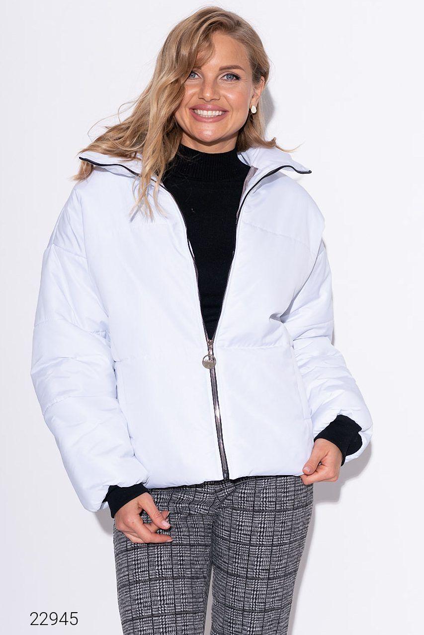 Дутая oversize-куртка с высоким воротом