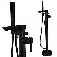 Напольный смеситель для ванны Invena Glamour Black BW-02-W04 (черный)