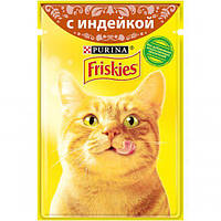 Влажный корм для кошек Purina Friskies кусочки в подливе с индейкой 85 г
