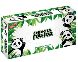 Серветки паперові косметичні Сніжна панда (150шт) №1012(40)