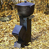 Турбопічка 2 мм (середня) дров'яна реактивна туристична для риболовлі турбочкова піч "Ракета", фото 6