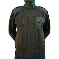 Военный вязаный свитер для офицеров, размер 40-70, Олива / Теплый тактический свитер для ЗСУ